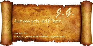 Jurkovich Gábor névjegykártya