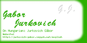 gabor jurkovich business card