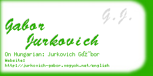 gabor jurkovich business card